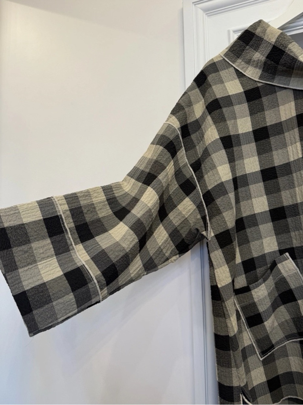 HABITAT WOMENS PLAID CHECK CRINKLE SHIRT XL - Picture 3 of 5
